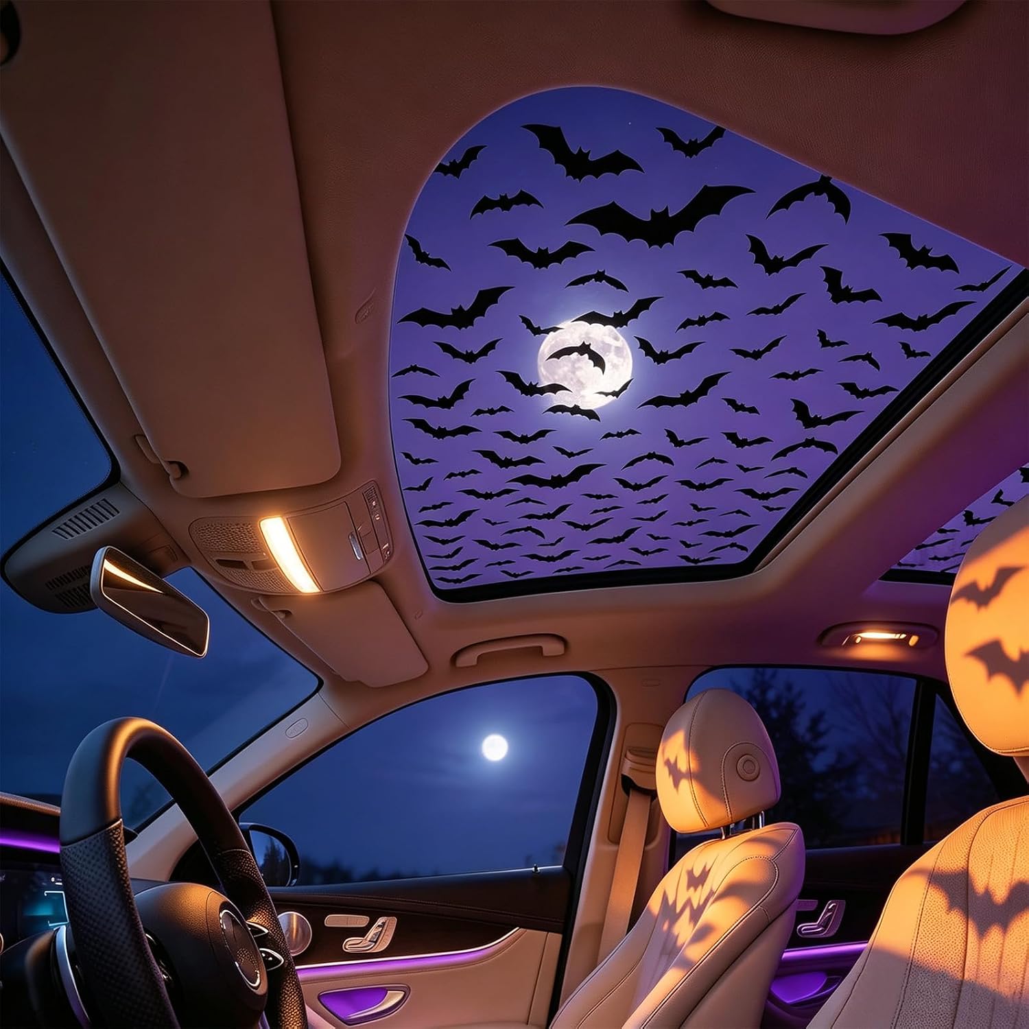 Spider Web Halloween Decoration - Adesivi per Tettuccio Auto Halloween Gotico