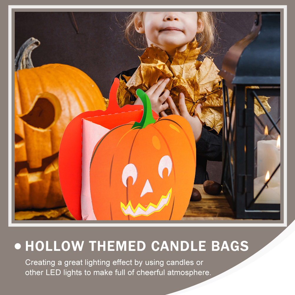 Pumpkin Lantern Halloween - 12 sacchetti a forma di zucca,