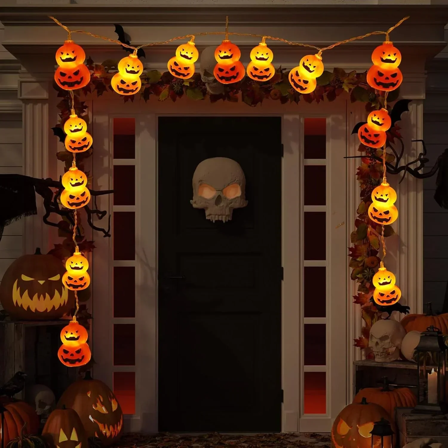 Halloween Led String Lights Orange - Luci a stringa a forma di