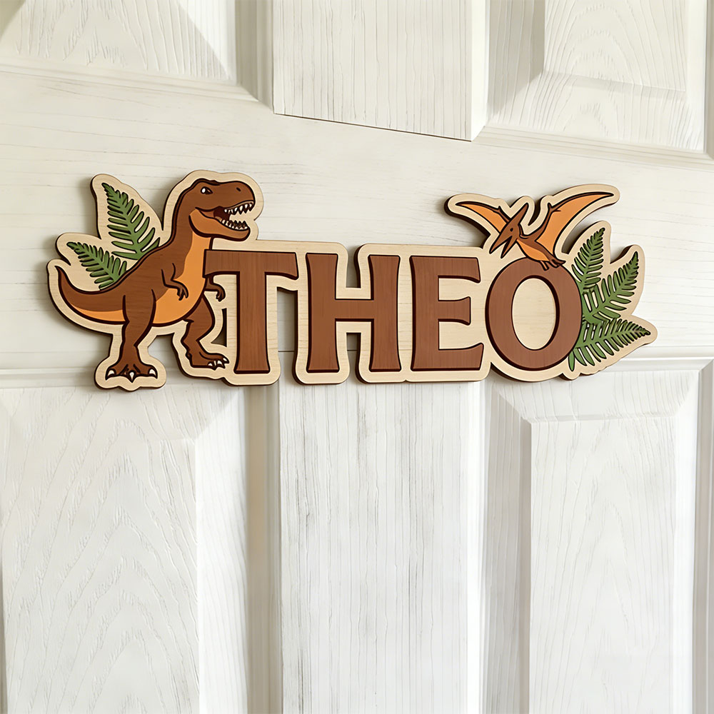 Halloween Party Supplies - Targa personalizzata con nome di dinosauro