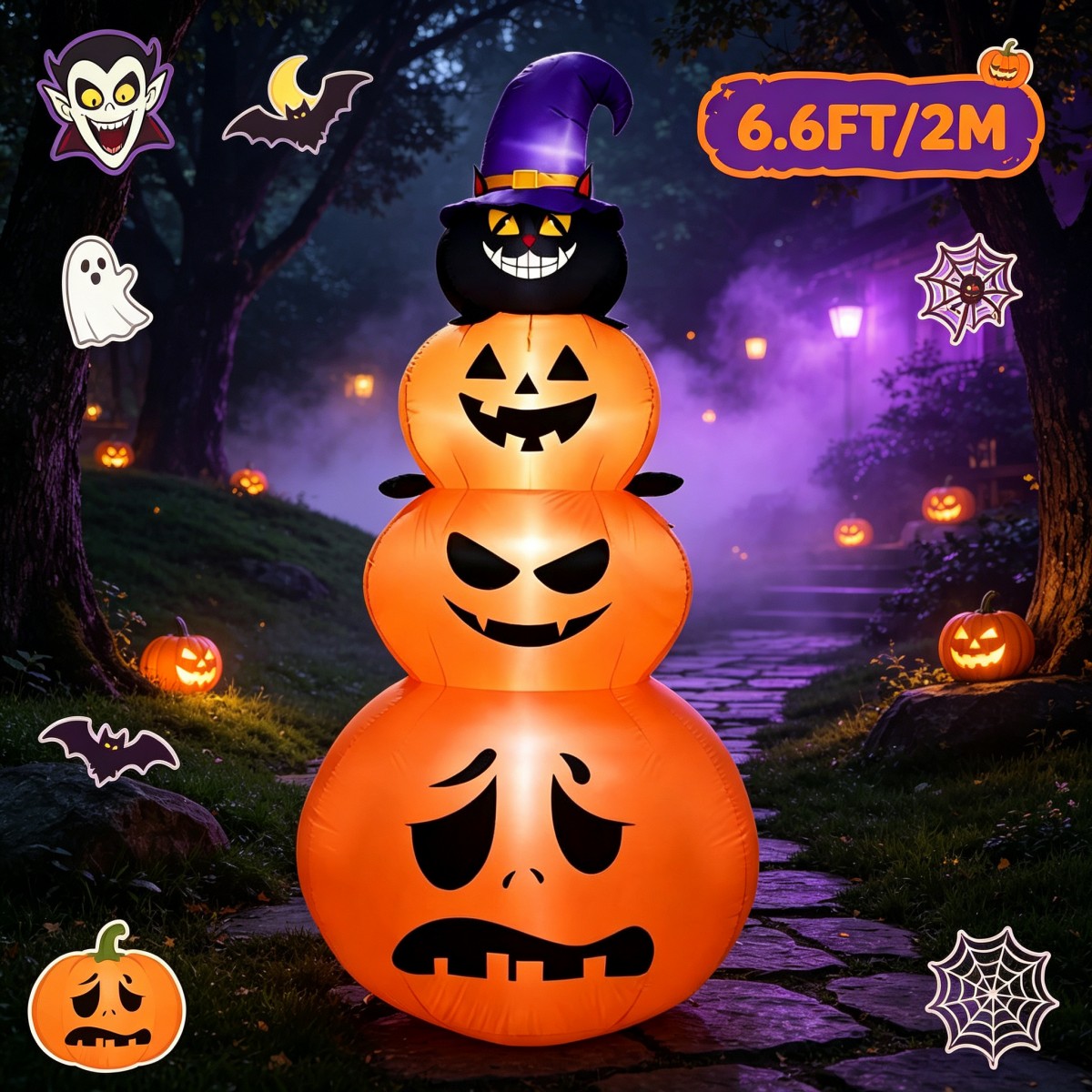 Halloween Pumpkin Decor Led - Decorazioni Natalizie da Esterno: Zucca Gonfiabile