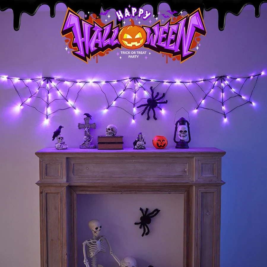Luci a Stringa a Ragnatela di  - Halloween Led String Lights Orange recensione e prezzo
