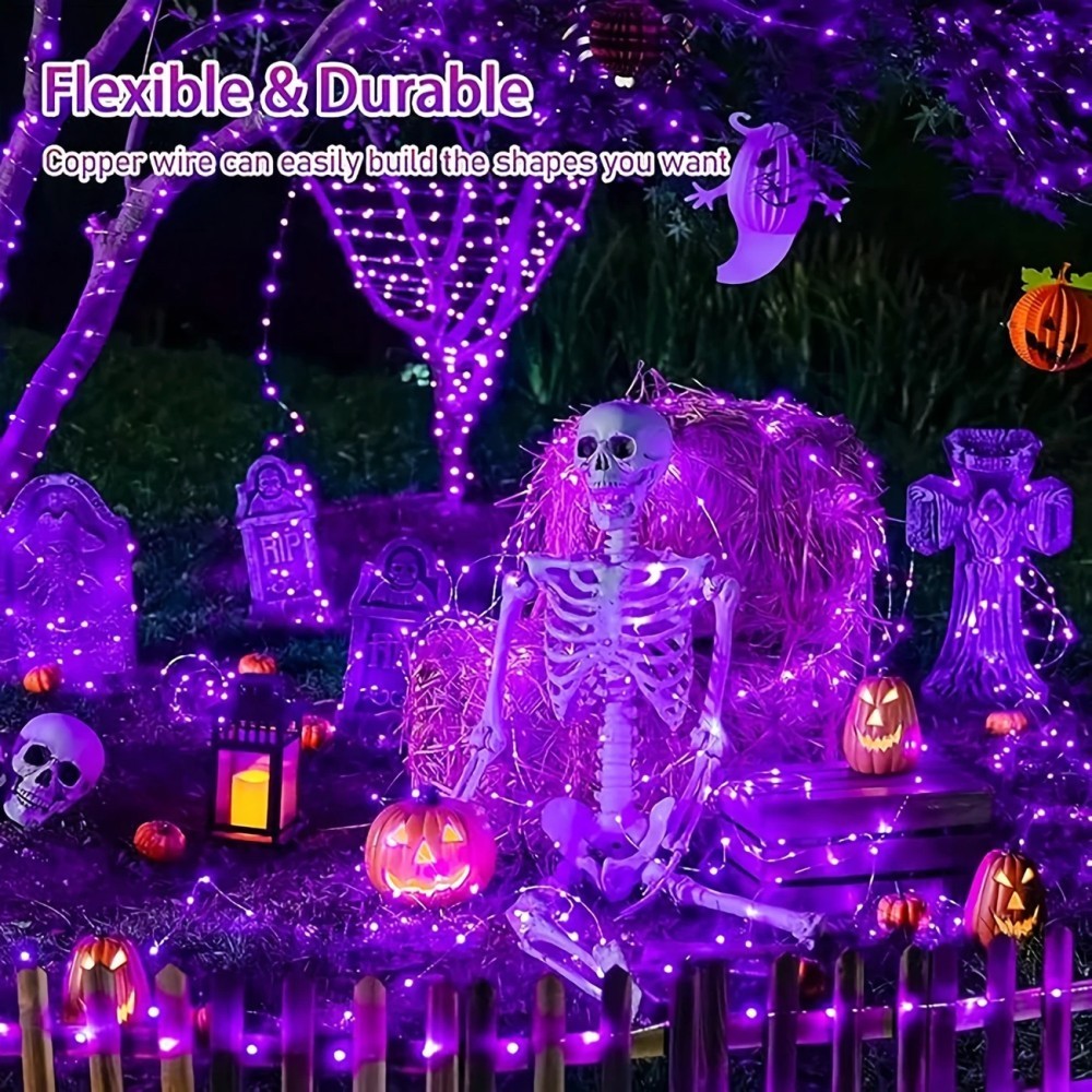 1PC 12M100LED Luci solari a st - Halloween Led String Lights Orange recensione e prezzo