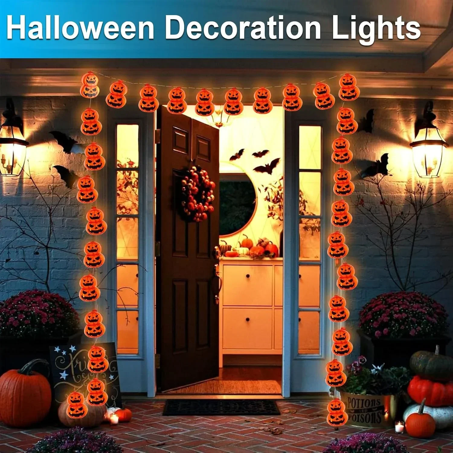 Luci a stringa a forma di Jack - Halloween Led String Lights Orange recensione e prezzo