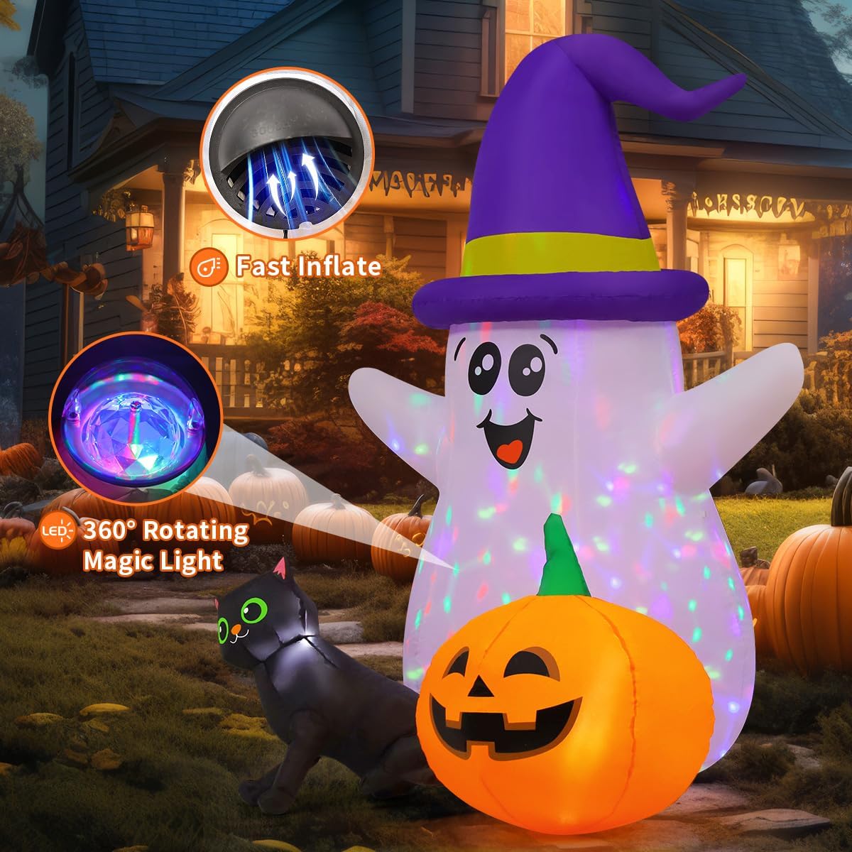 Fantasma Gonfiabile di Hallowe - Halloween Pumpkin Decor Led recensione e prezzo