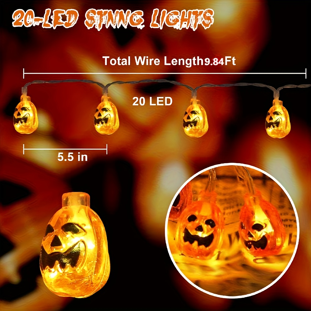 Luci a stringa a forma di zucc - Halloween Led String Lights Orange recensione e prezzo
