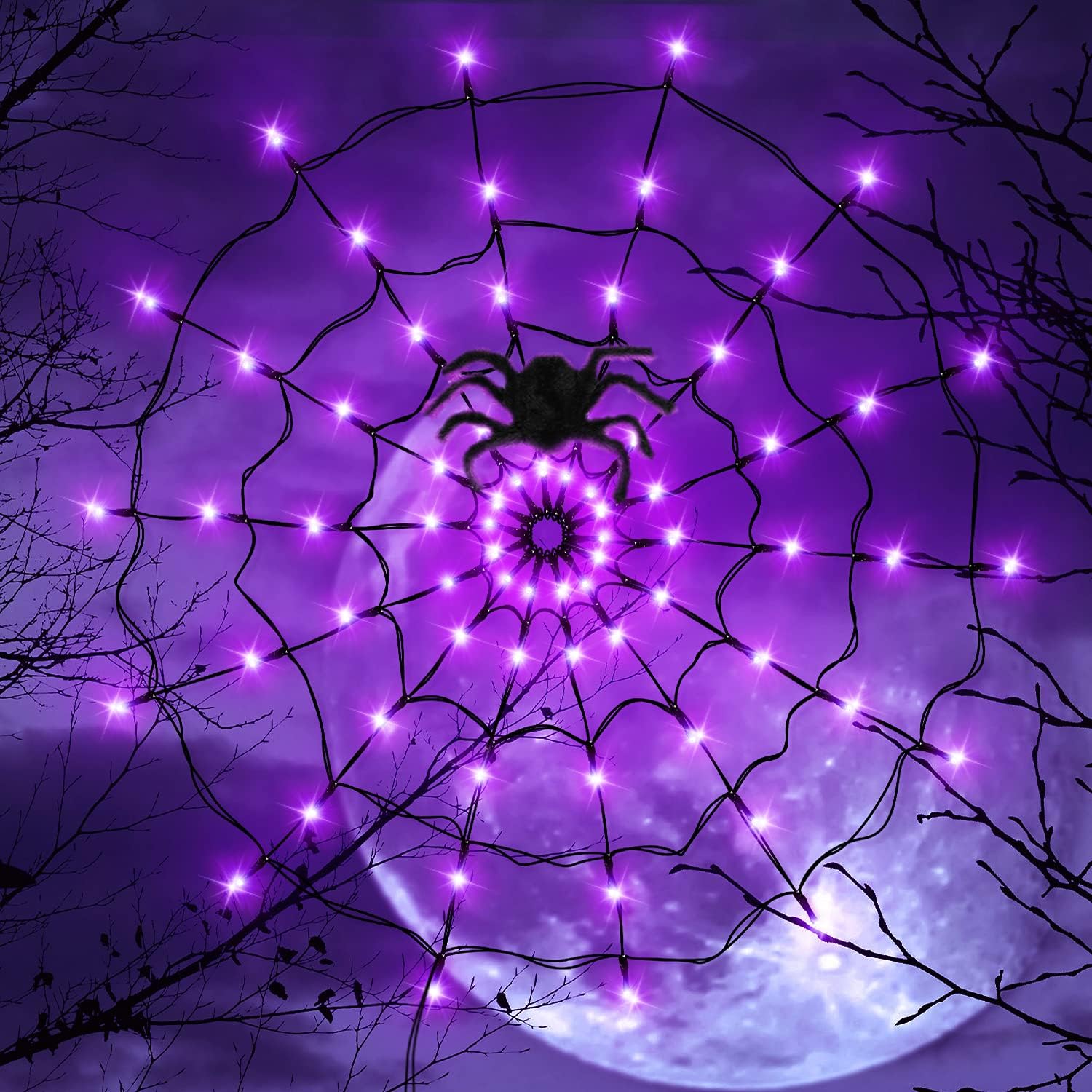 Stringa di luce a LED di Hallo - Spider Web Halloween Decoration recensione e prezzo