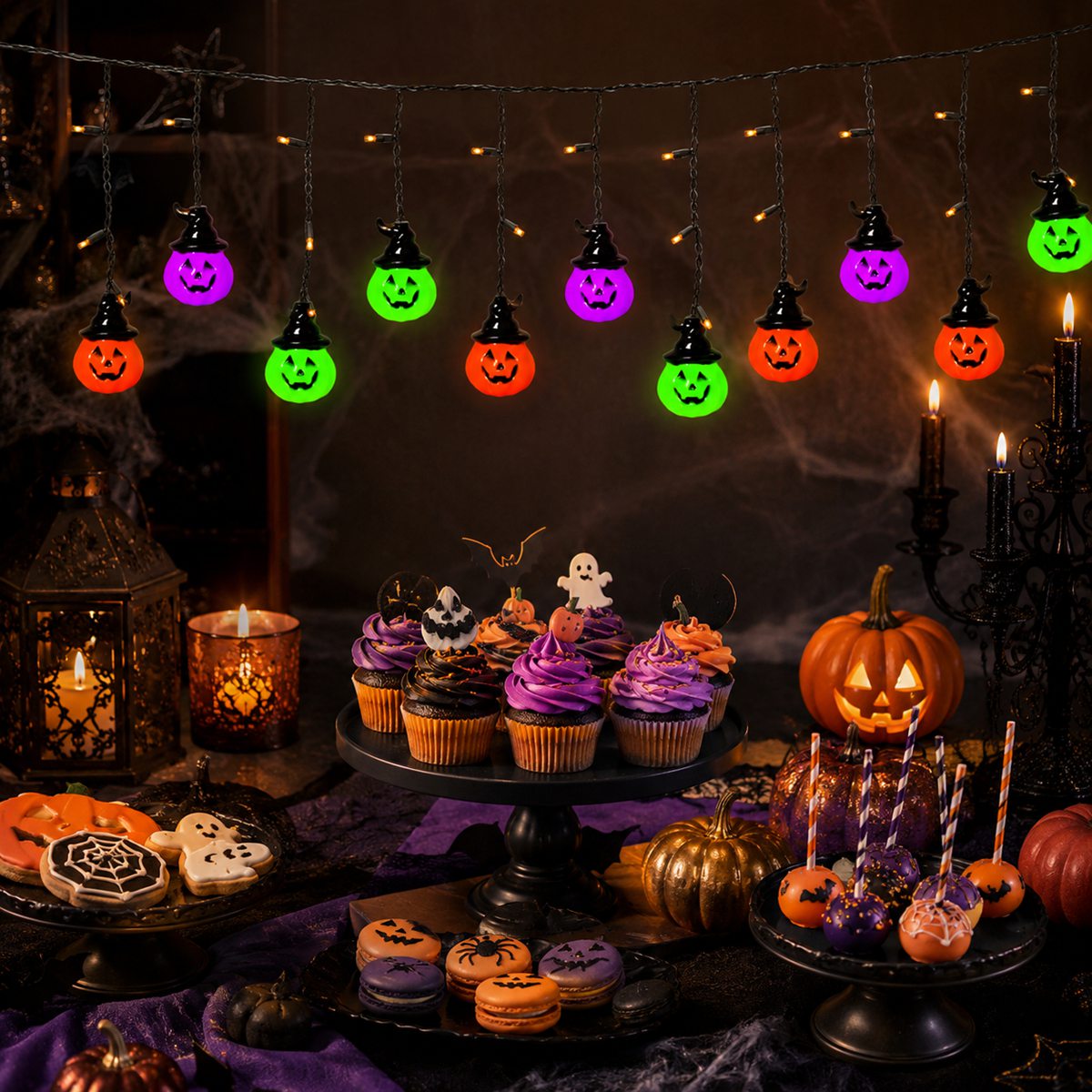 1 pezzo di luci a forma di zuc - Halloween Led String Lights Orange recensione e prezzo