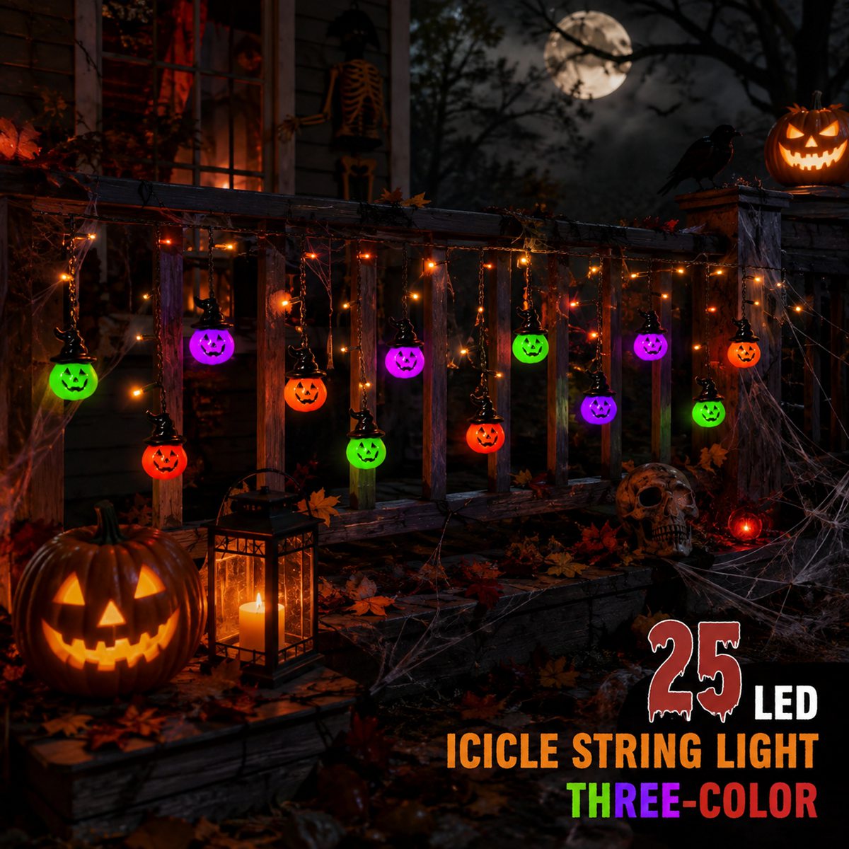 1 pezzo di luci a forma di zuc - Halloween Led String Lights Orange recensione e prezzo