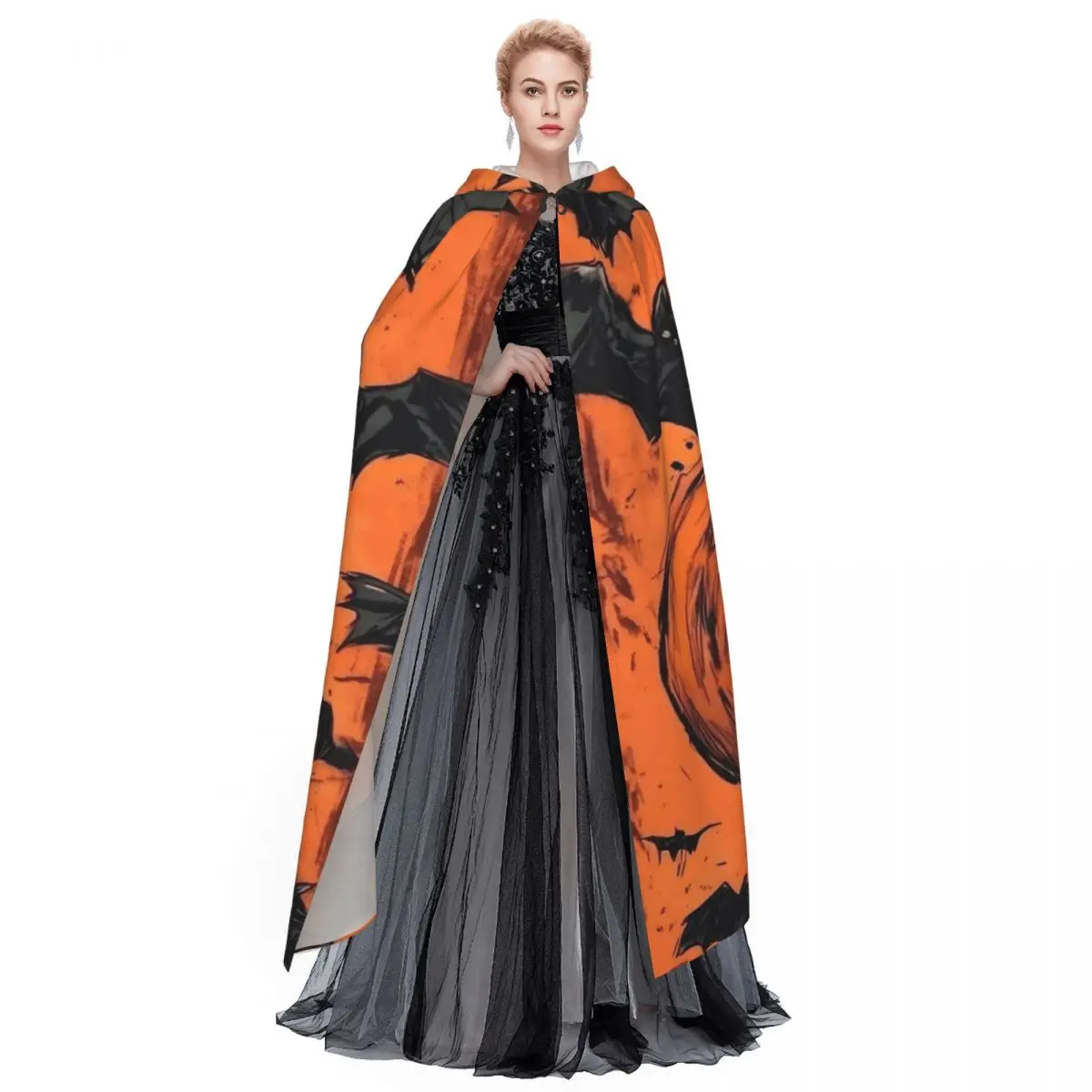 Mantello Lungo con Cappuccio P - Pumpkin Lantern Halloween recensione e prezzo