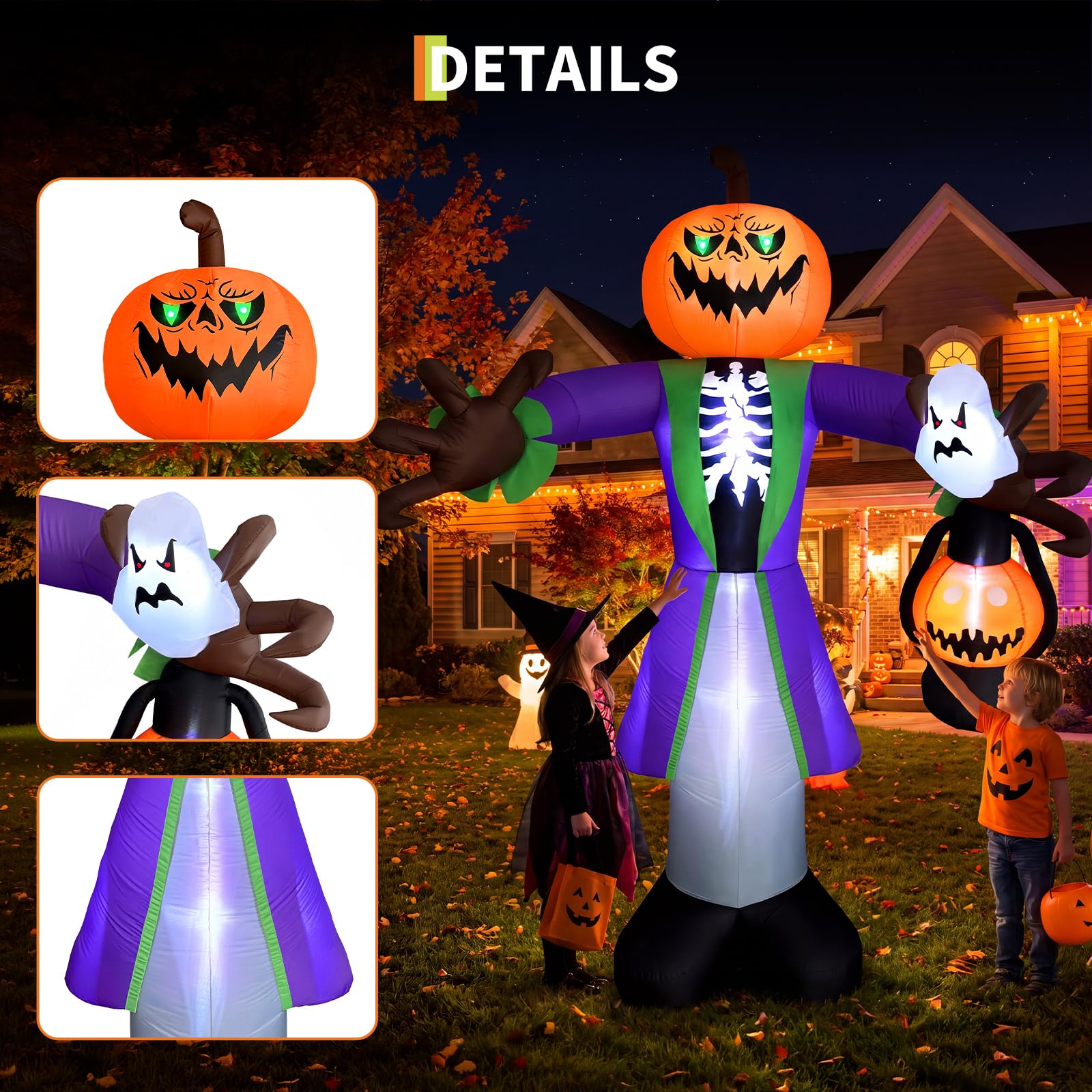 Zombie zucca gonfiabile illumi - Halloween Pumpkin Decor Led recensione e prezzo